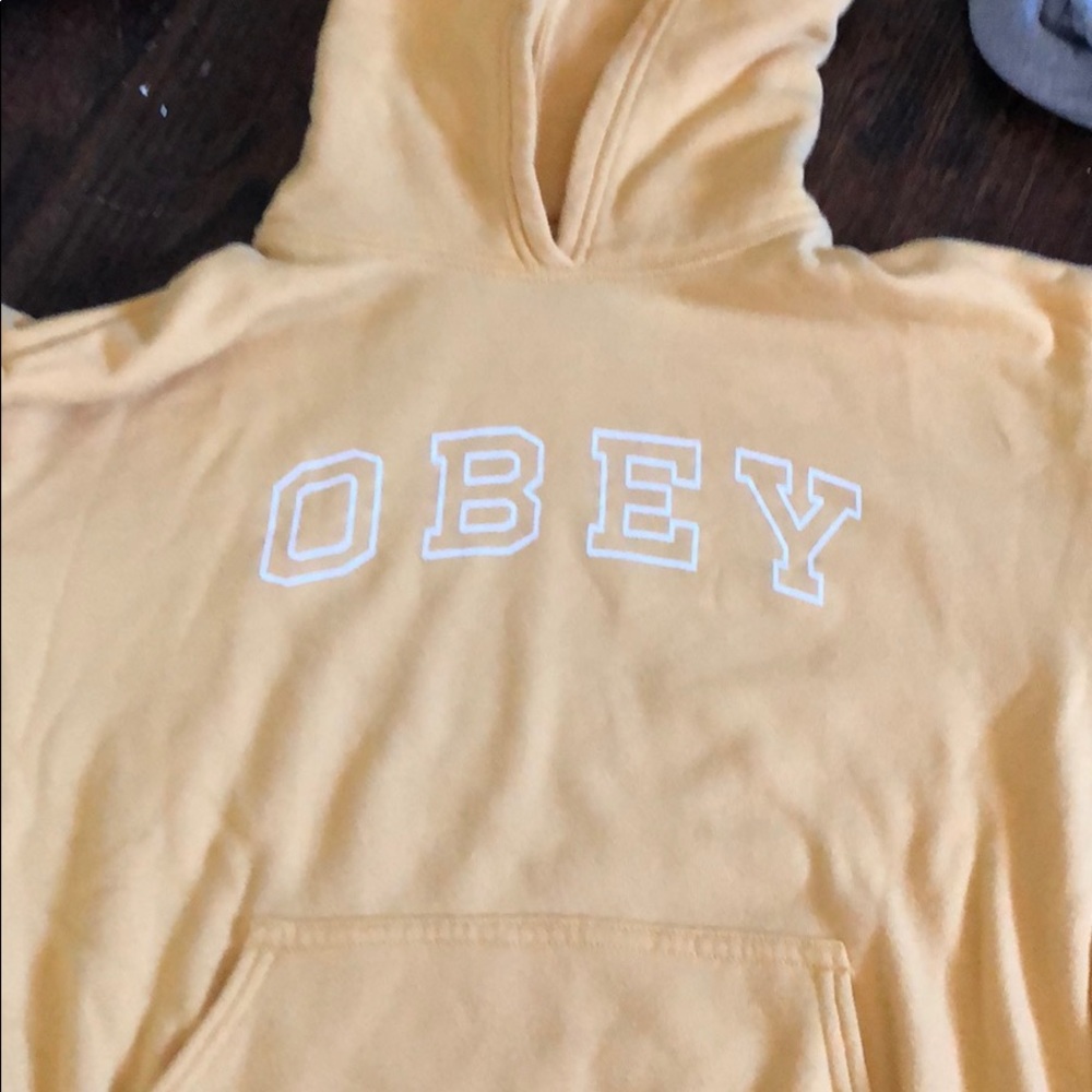 Obey worldwide Yellow Hoodie